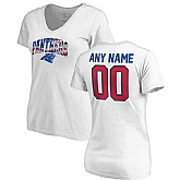 Women Customized Carolina Panthers NFL Pro Line by Fanatics Branded Any Name & Number Banner Wave V Neck T-Shirt White,baseball caps,new era cap wholesale,wholesale hats